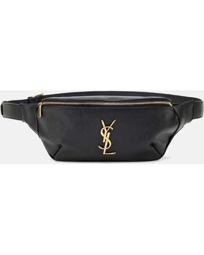 Saint Laurent Classic Monogram Leather Belt Bag - Black