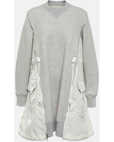 Sacai Cotton Minidress - Grey