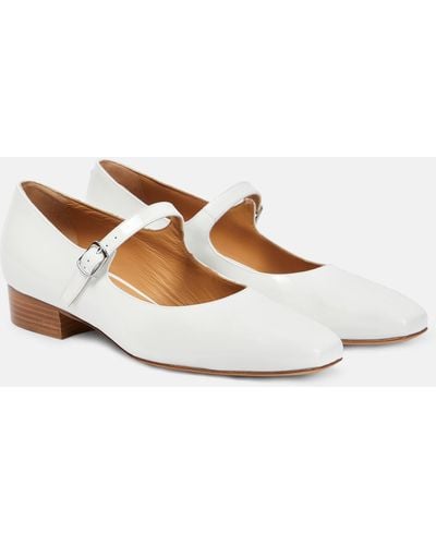 Maison Margiela Patent Leather Mary Jane Shoes - White
