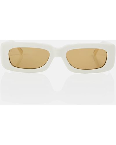 The Attico X Linda Farrow Mini Marfa Rectangular Sunglasses - Natural