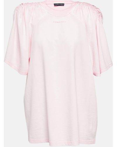 Y. Project Embroidered Cotton Top - Pink
