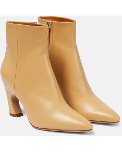 Chloé Oli Leather Ankle Boots - Natural