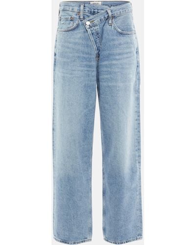 Agolde Criss Cross High-rise Straight Jeans - Blue