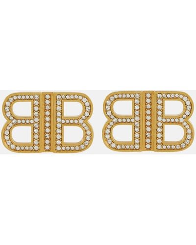 Balenciaga Embellished Earrings - Metallic