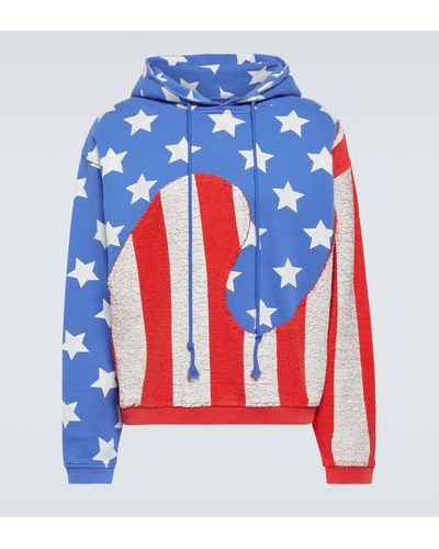 ERL Stars And Stripes Cotton Hoodie - Blue