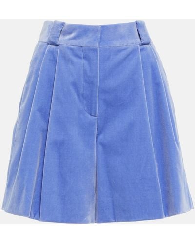 Blazé Milano Fell Velvet Shorts - Blue