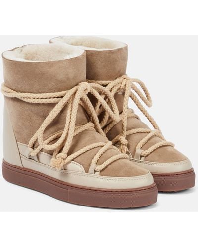 Inuikii Classic Wedge Leather Ankle Boots - Natural