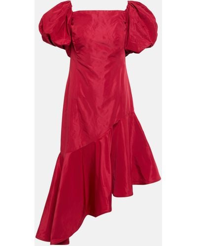 Polo Ralph Lauren Ruffled Taffeta Midi Dress - Red