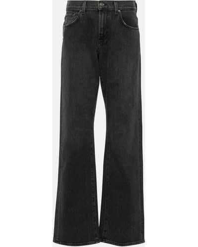 7 For All Mankind Tess High-rise Wide-leg Jeans - Black