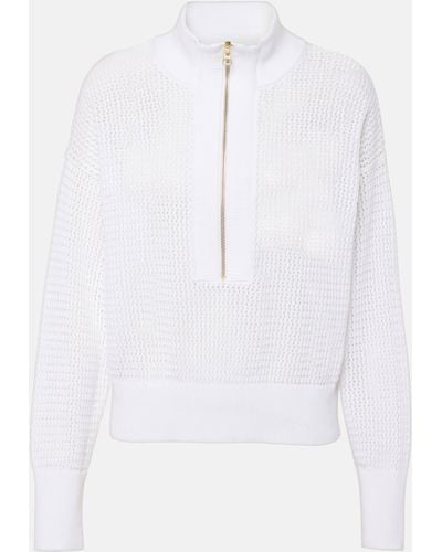 Varley Aurora Cotton Half-zip Sweater - White