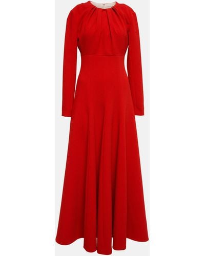 Emilia Wickstead Elmira Crepe Midi Dress - Red
