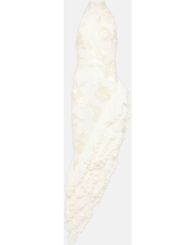 ROTATE BIRGER CHRISTENSEN Bridal Floral-applique Maxi Dress - White