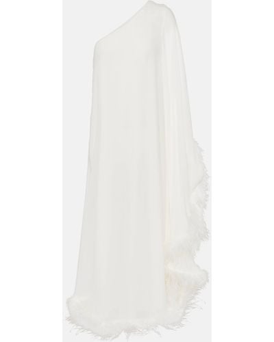 RIXO London Bridal Liza Feather-trimmed Maxi Dress - White