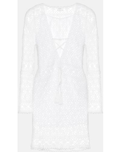 Anna Kosturova Bianca Crochet Cotton Minidress - White
