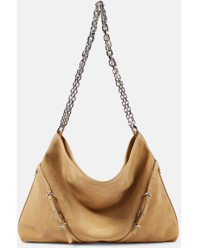 Givenchy Voyou Medium Suede Shoulder Bag - Metallic