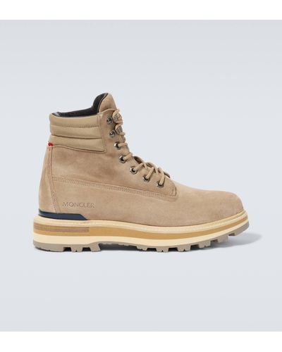 Moncler Peka Leather Lace-up Hiking Boots - Natural