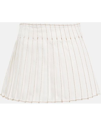 Ami Paris Pleated Cotton Miniskirt - White