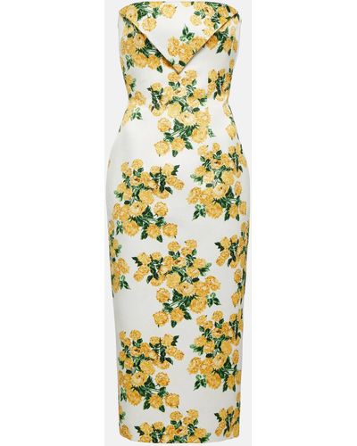 Emilia Wickstead Brigitta Floral Midi Dress - Metallic