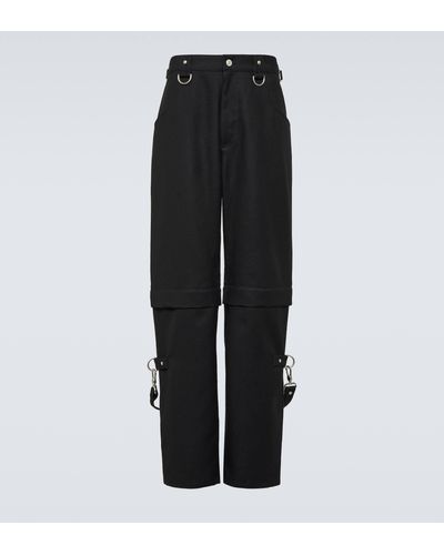 Givenchy Detachable Wool Pants With Suspenders - Black
