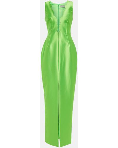 Rasario Cutout Satin Gown - Green