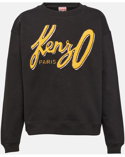 KENZO Logo Cotton Jersey Sweatshirt - Grey