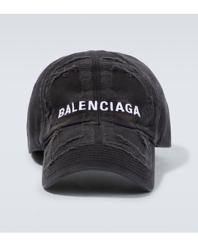 Balenciaga Black Distressed Baseball Cap