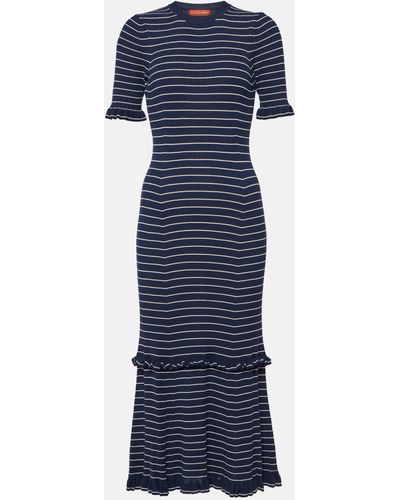 Altuzarra Delpini Striped Ruffled Maxi Dress - Blue