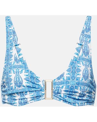 Melissa Odabash Printed Bel Air Bikini Top - Blue