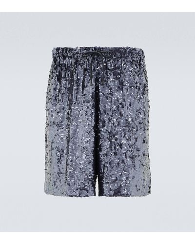 Dries Van Noten Sequined Shorts - Blue