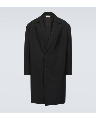 The Row Pers Double-breasted Virgin Wool Overcoat - Black