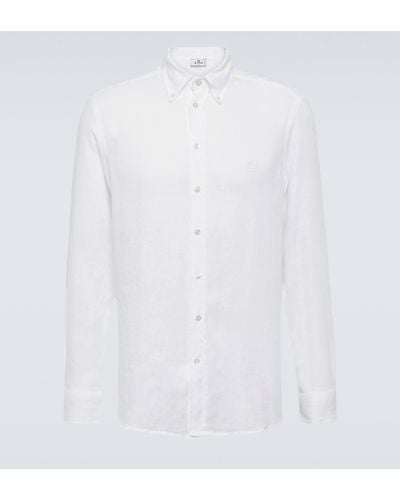 Etro Logo Linen Shirt - White