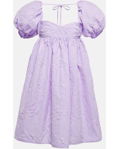 Cecilie Bahnsen Susanna Matelasse Minidress - Purple