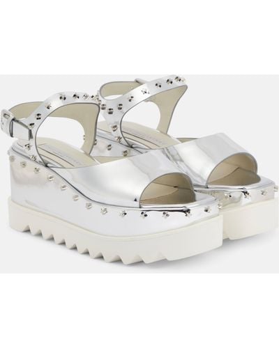 Stella McCartney Elyse Embellished Platform Sandals - Metallic