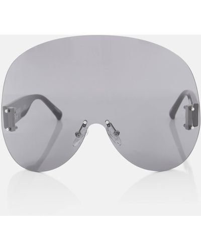 The Attico X Linda Farrow Karl Mask Sunglasses - Grey