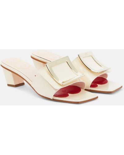 Roger Vivier Love 45 Leather Mules - Pink