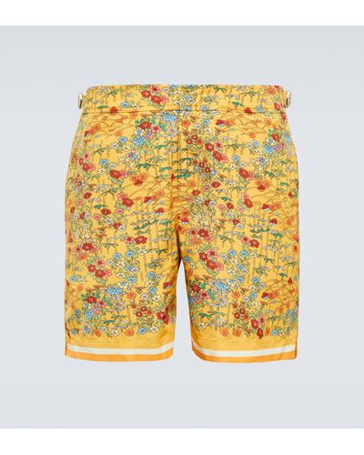 Orlebar Brown Bulldog Floral Swim Trunks - Yellow