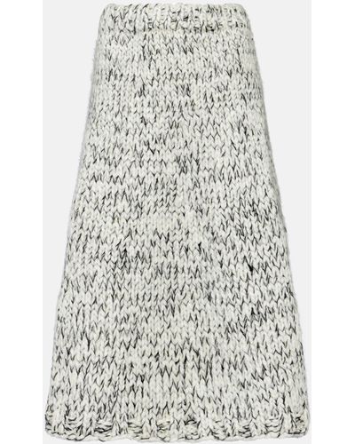 JOSEPH Wool-blend Midi Skirt - White