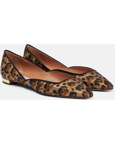 Aquazzura Maia Leopard-print Ballet Flats - Brown