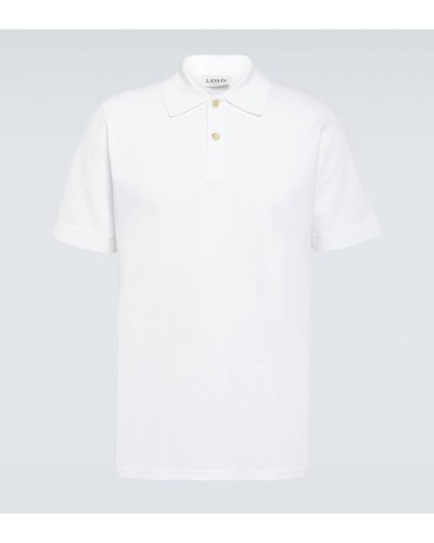 Lanvin Cotton Pique Polo Shirt - White