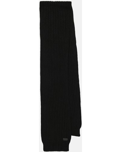 Saint Laurent Ribbed-knit Cashmere Scarf - Black
