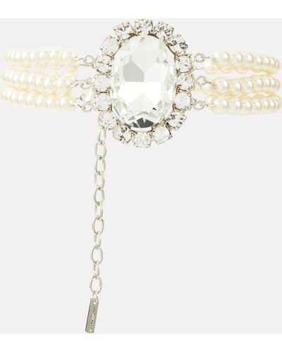 Jennifer Behr Gretna Crystal And Faux Pearl Necklace - White
