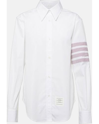 Thom Browne 4-bar Cotton Poplin Shirt - White