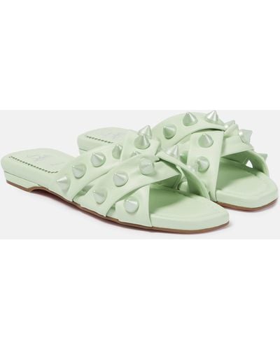 Christian Louboutin Miss Spika Club Leather Sandals - Green