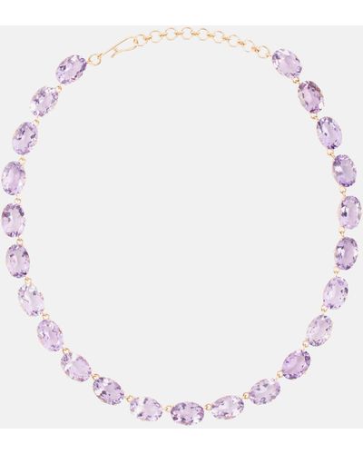 Ileana Makri 18kt And 14kt Gold Necklace With Amethysts - Pink