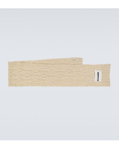 Jil Sander Cable-knit Wool Scarf - Natural