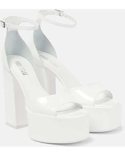 Paris Texas Tatiana Patent Leather Platform Sandals - White