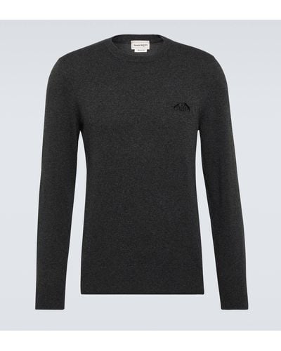 Alexander McQueen Cashmere And Wool Crewneck Sweater - Black