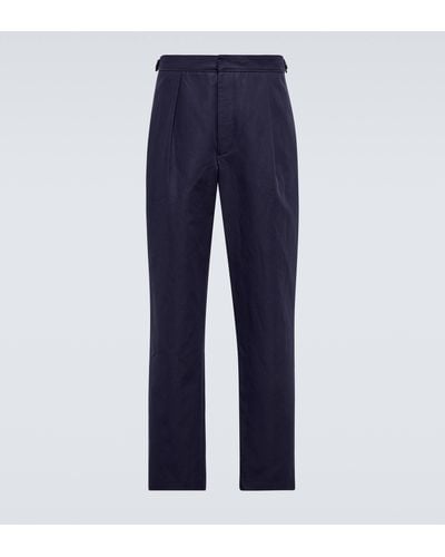 King & Tuckfield Cotton And Linen Pants - Blue