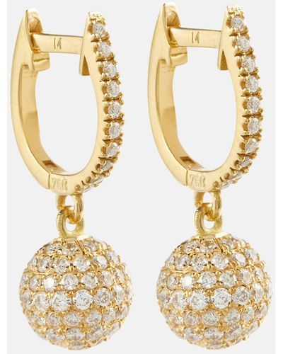 Ileana Makri Ball 18kt Gold Drop Earrings With Diamonds - Metallic