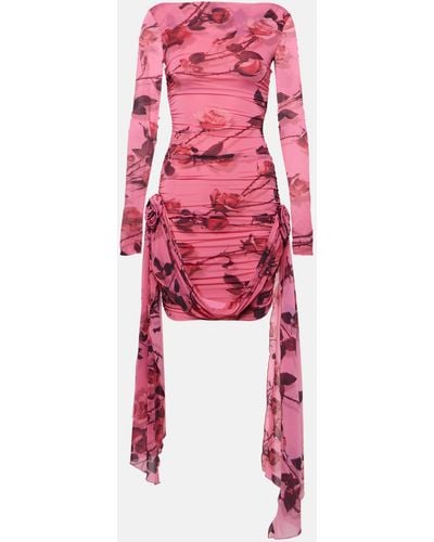 Blumarine Printed Jersey Minidress - Pink